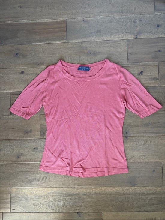 Marco pecci Tops - Marco Pecci 100% pure silk pink, short-sleeve knit top